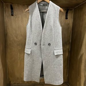 Zara Sleeveless Jacket Gray Size XS